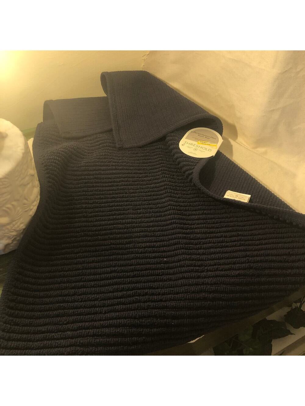Threshold NWT Performance Plus Xavier Blue 100% Cotton Bath Mat 20x30